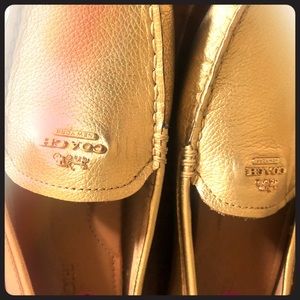 Coach gold loafers.  Beautiful.